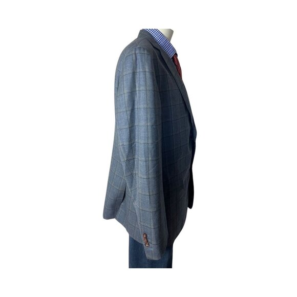 Trunk Club Sport Coat Jacket BESPOKE Wool Windowpane Working cuff Men's 44L - Picture 4 of 10